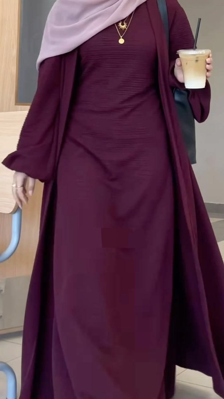 Open Abaya & Maxi Dress Set